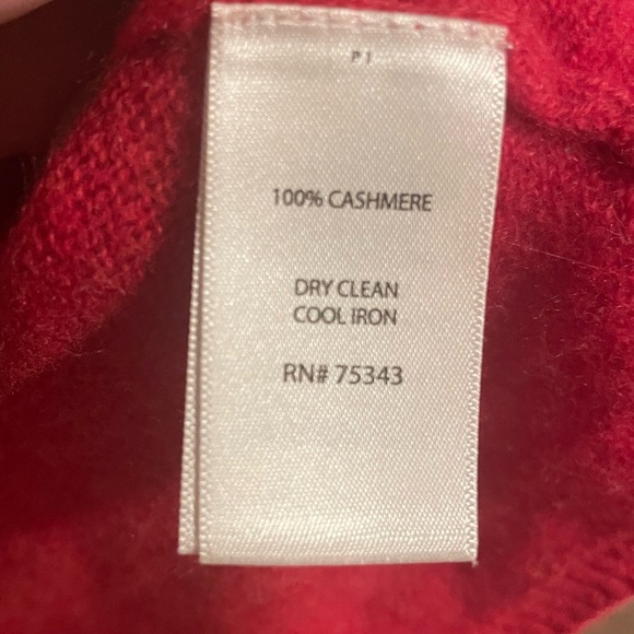 Ellen Tracy cashmere sweater red v-neck pullover size Small - Picture 3 of 8